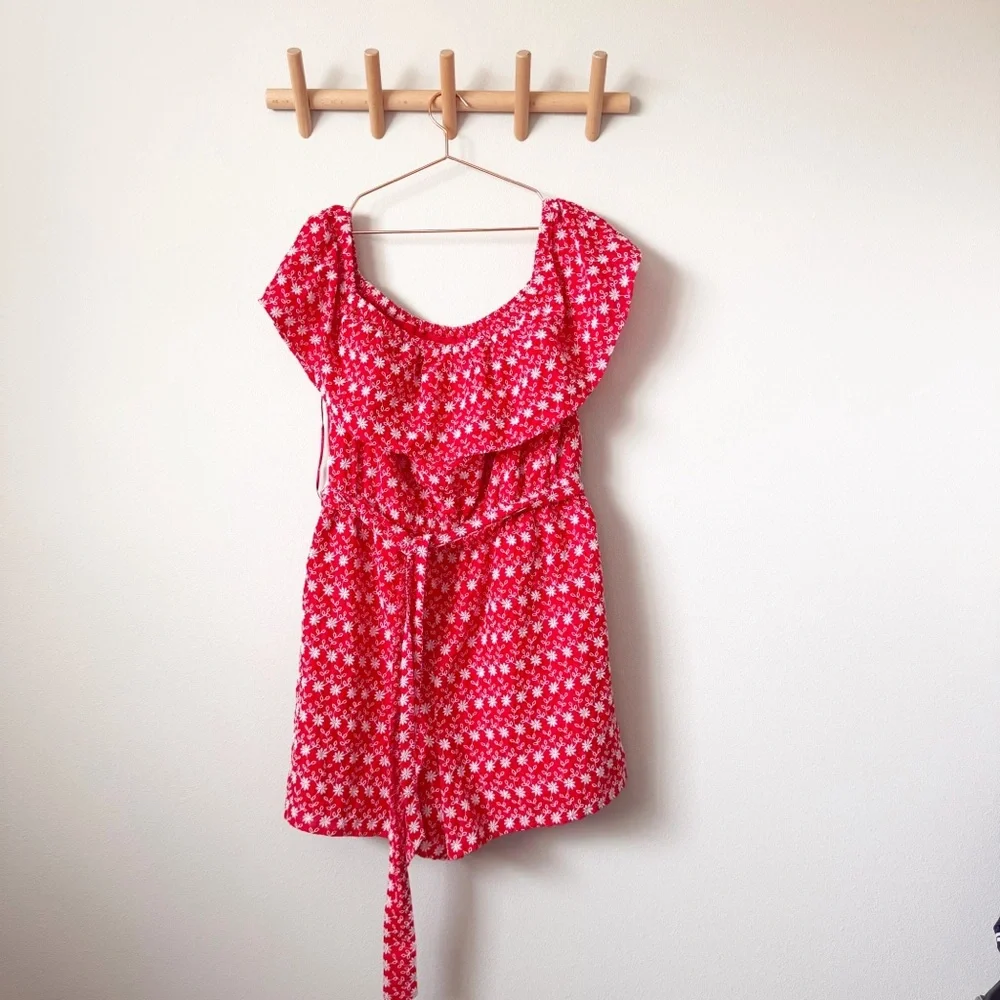 Lane Bryant Convertible Off-The-Shoulder Embroidered Romper
